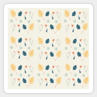 Flower and leaves pattern Sticker